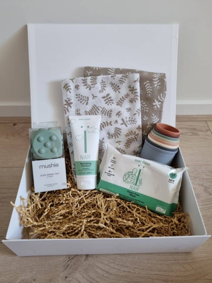 cadeaubox groen kraamcadeau