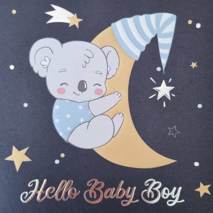 Handgeschreven kaartje hello baby boy