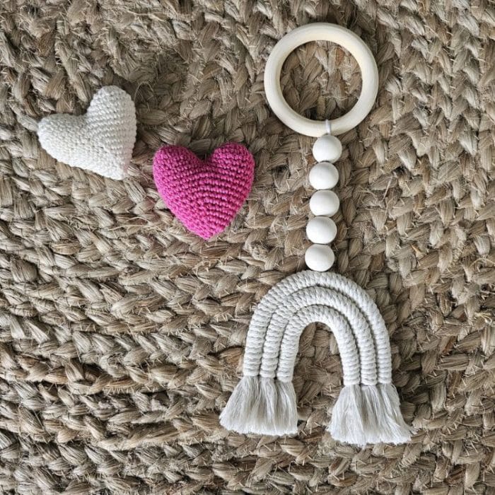 Macramé bijtspeelgoed voor baby's