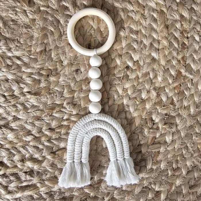 Macramé bijtspeelgoed voor baby's kraamcadeau