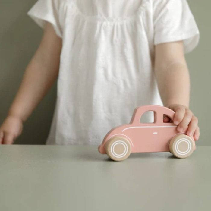 Houten auto roze - Afbeelding 2